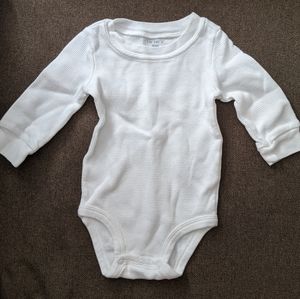 Carter's white long sleeve baby boy onesie